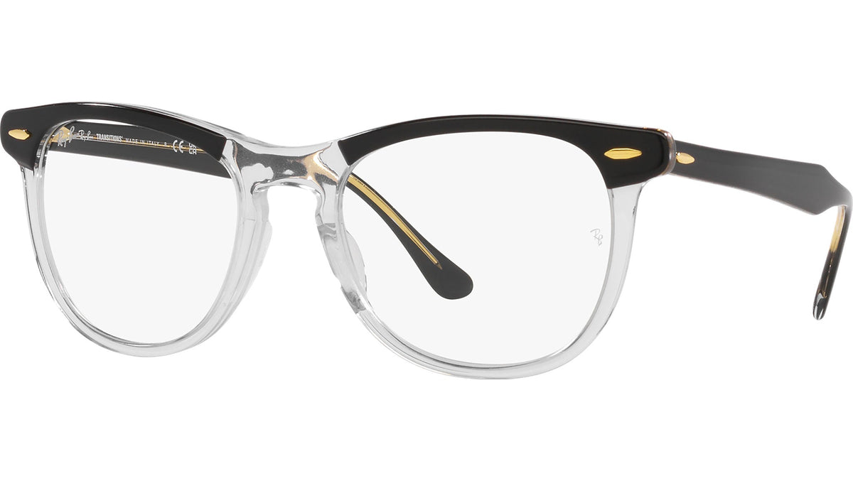 Ray-Ban RB2398 Eagleeye sunglasses, front view with clear lenses and black top frame
