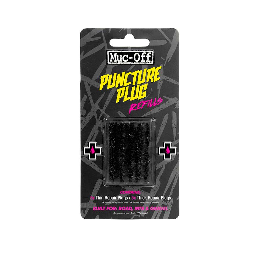 Muc-Off puncture plug refill pack with black tire worms for tubeless tires