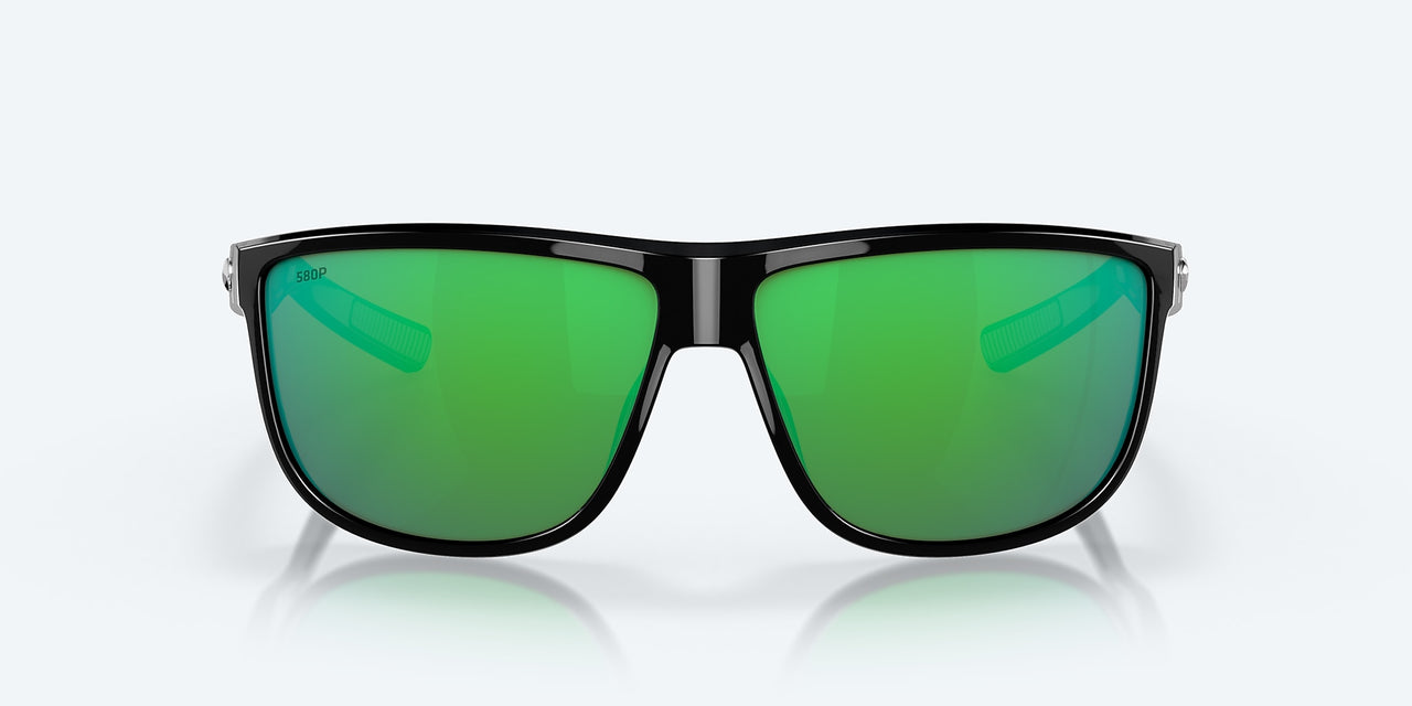 Costa Del Mar Rincondo Sunglasses - Shiny Black / Green Mirror