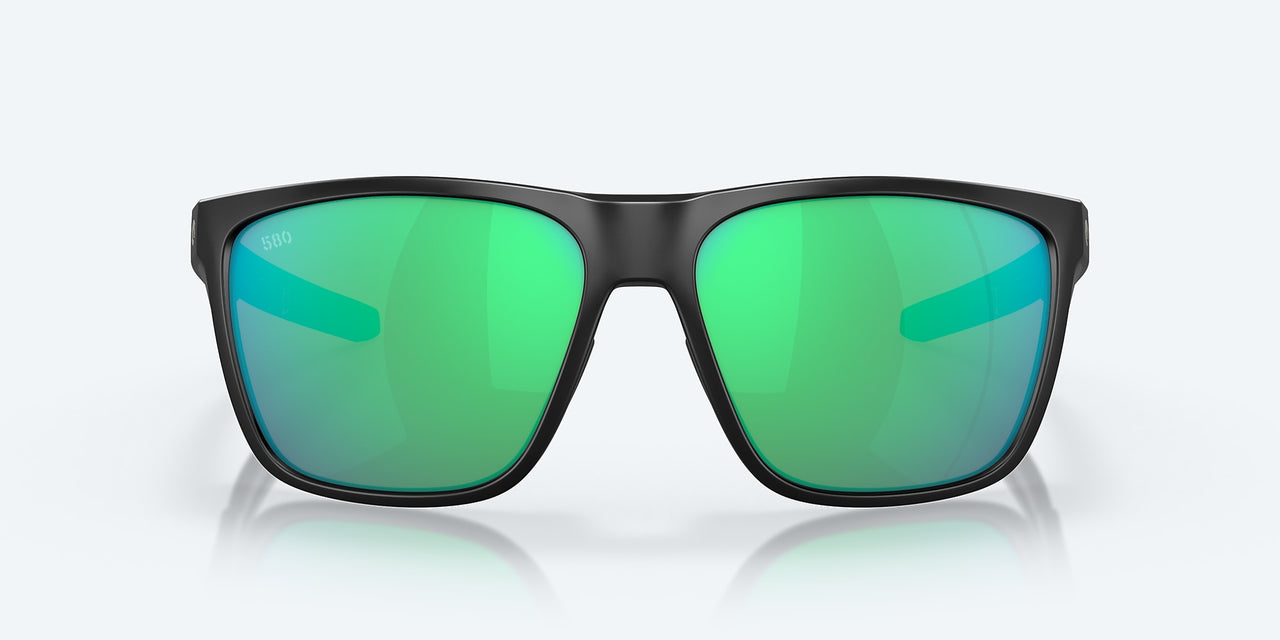Costa Del Mar Ferg XL Sunglasses - Matte Black / Green Mirror