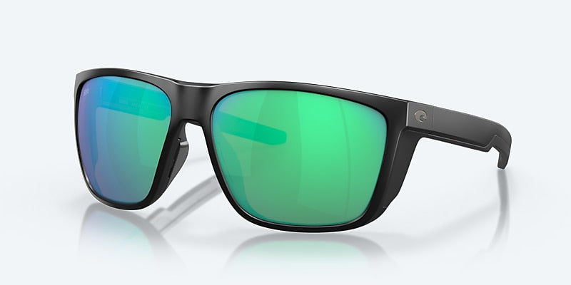 Costa Del Mar Ferg XL Sunglasses - Matte Black / Green Mirror