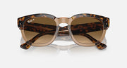 Ray-Ban Mega Hawkeye sunglasses, angled Havana frame with brown gradient lenses