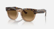 Ray-Ban Mega Hawkeye sunglasses, striped Havana frame with brown gradient lenses