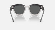 Ray-Ban Mega Hawkeye sunglasses, dark gray lenses with translucent gray frame