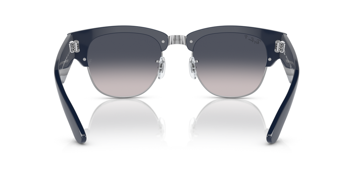 Ray-Ban Mega Clubmaster sunglasses front view, blue frames with gray gradient lenses