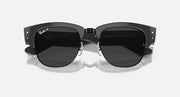 Dark tortoiseshell Mega Clubmaster sunglasses with black lenses and gold details