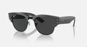 Black Mega Clubmaster sunglasses with dark lenses and metal hinges