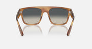 Ray-Ban square sunglasses front view with brown frame and dark gradient lenses