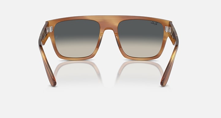Ray-Ban square sunglasses front view with brown frame and dark gradient lenses