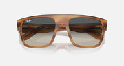 Ray-Ban oversized square sunglasses with translucent brown frame and dark lenses