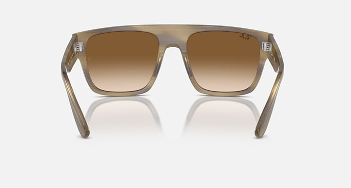 Ray-Ban square sunglasses front view with brown frame and warm brown gradient lenses
