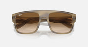 Ray-Ban oversized square sunglasses with translucent brown frame and dark brown lenses