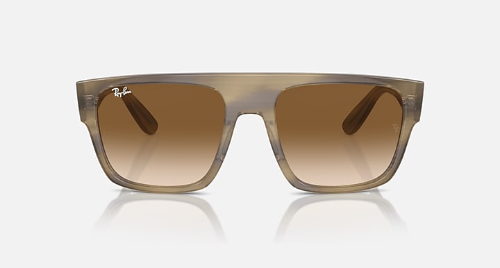 Ray-Ban oversized square sunglasses with dark brown lenses and brown frame