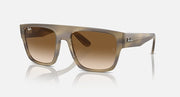 Ray-Ban square sunglasses with warm brown frame and light-to-dark gradient lenses