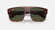 Tortoise sunglasses with dark green lenses, wider front view.