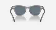 Sunglasses front view with dark gray lenses and clear gray acetate frame