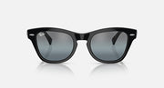 Black sunglasses with square frames and dark blue gradient lenses