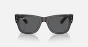 Ray-Ban Mega Wayfarer sunglasses, black frame, dark gray lenses, front view