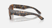 Ray-Ban Mega Wayfarer sunglasses, brown tortoise temples with mirrored gold lenses