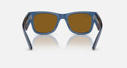 Ray-Ban Mega Wayfarer RB0840S sunglasses, front view blue frame with brown lenses