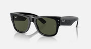 Ray-Ban Mega Wayfarer sunglasses, black frame, green-tinted lenses