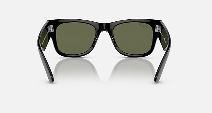Ray-Ban Mega Wayfarer sunglasses, black frame with olive green lenses