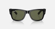 Ray-Ban Mega Wayfarer sunglasses, matte black frame with olive green lenses