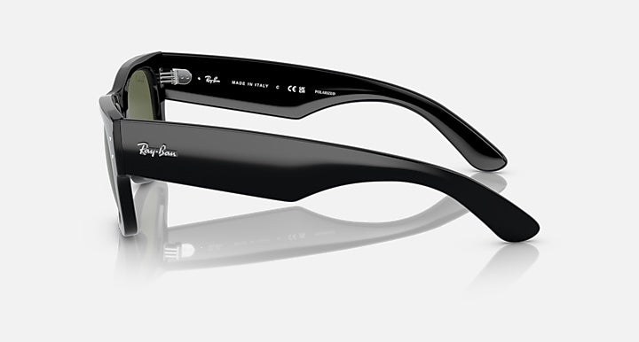 Ray-Ban Mega Wayfarer sunglasses, black temples with green tinted lenses