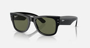 Ray-Ban Mega Wayfarer sunglasses, black frame with green tinted lenses