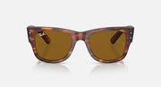 Ray-Ban Mega Wayfarer sunglasses front view with tortoiseshell frame and brown tinted lenses