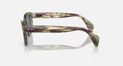 Ray-Ban polarized sunglasses with translucent tortoise temple and dark blue lenses