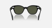 Ray-Ban RB0880S sunglasses with black frames and dark green lenses, front top view.