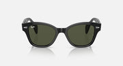 Ray-Ban RB0880S sunglasses, black full-rim frames with dark green lenses, straight front.