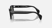 Ray-Ban RB0880S sunglasses, black frames with dark green lenses, side profile view.