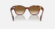Ray-Ban RB0880S sunglasses with havana-style frames and brown lenses, front top view.