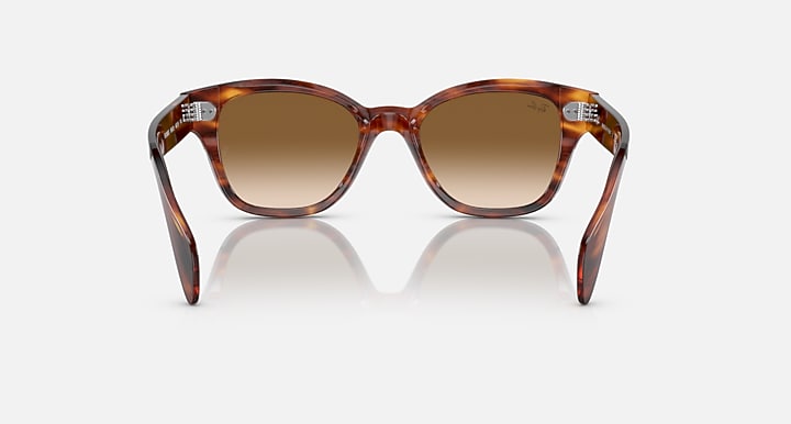 Ray-Ban RB0880S sunglasses with havana-style frames and brown lenses, front top view.