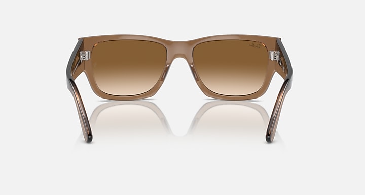 Ray-Ban Carlos Low sunglasses front view, tan frame with brown lenses