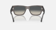 Ray-Ban Carlos low-bridge sunglasses, light gray frame with smoky gray lenses