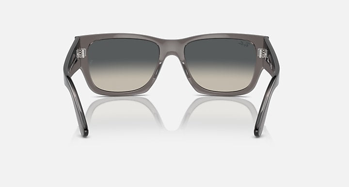Ray-Ban Carlos low-bridge sunglasses, light gray frame with smoky gray lenses