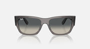 Ray-Ban Carlos low-bridge sunglasses, light gray frame with smoky lens tint