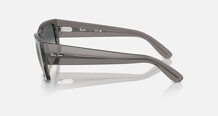 Ray-Ban Carlos low-bridge sunglasses, light gray frame, side view