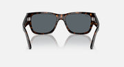 Ray-Ban Carlos low-bridge sunglasses, havana frame with dark gray lenses, front view