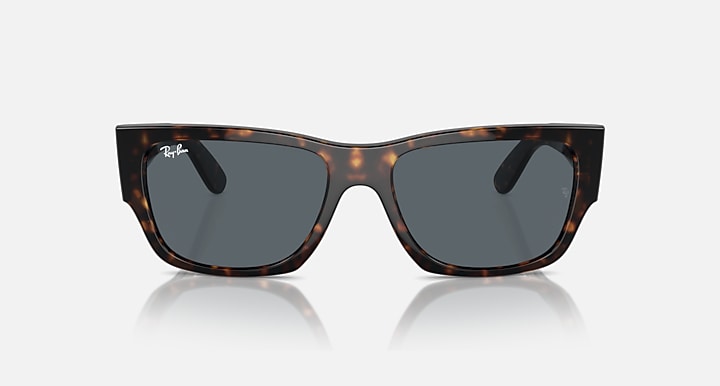 Ray-Ban Carlos low-bridge sunglasses, havana frame with dark gray lens tint