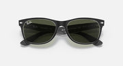 Ray-Ban New Wayfarer RB2132 sunglasses with dark green lenses and black acetate frame