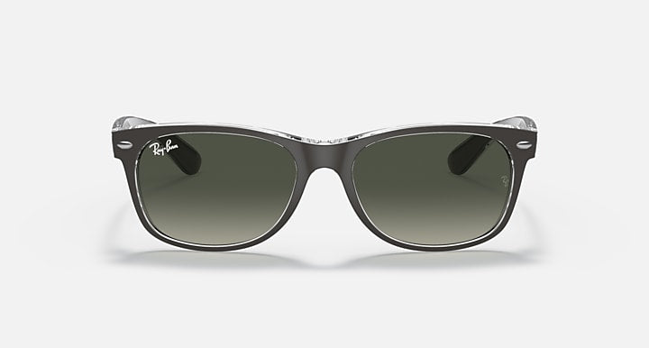 Ray-Ban New Wayfarer RB2132 sunglasses with dark frame and olive green lenses