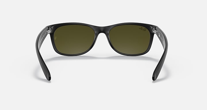 Ray-Ban New Wayfarer RB2132 sunglasses with dark frame and olive green lenses