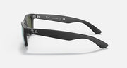 Wayfarer RB2132 sunglasses, black frame with green lenses from the side