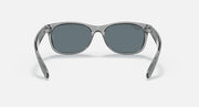 Ray-Ban New Wayfarer sunglasses with silver-gray frame and dark gray lenses
