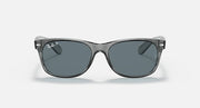 Ray-Ban New Wayfarer sunglasses with silver-gray frame and slate-blue lenses
