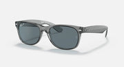 Ray-Ban New Wayfarer sunglasses with silver-gray frame and dark gray lenses